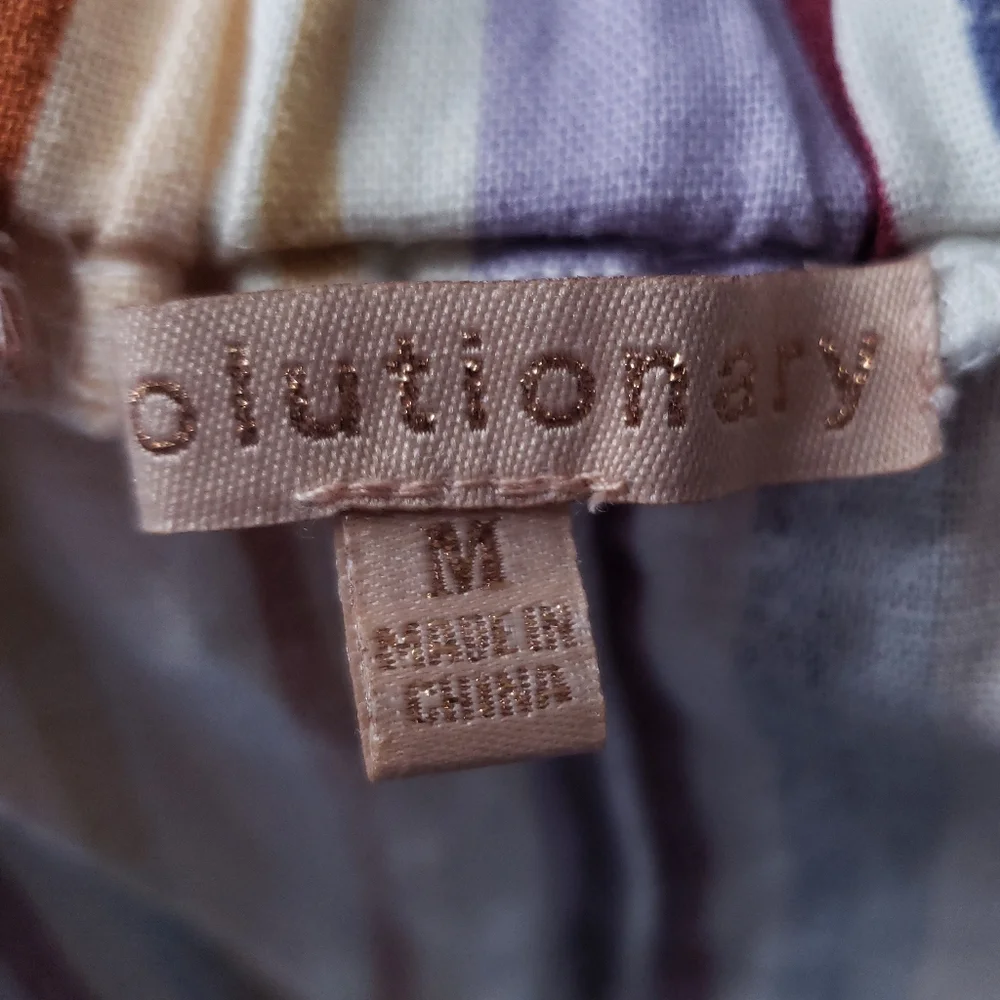 NWT Evolutionary Linen Rainbow Striped Shorts Size M